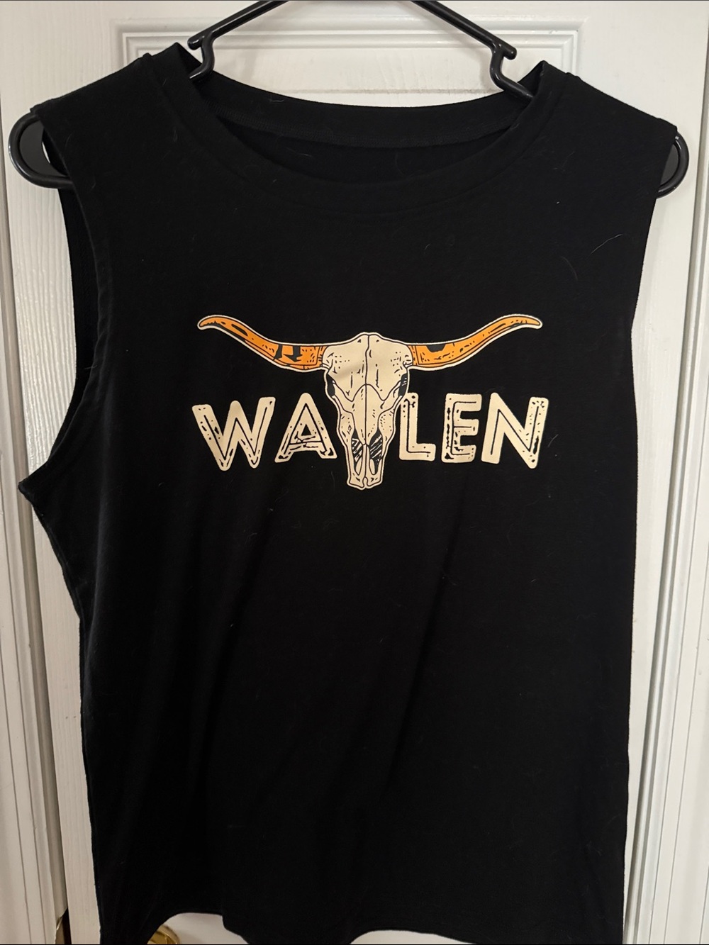 Waylen Black Graphic Muscle Tee with Longhorn Skull